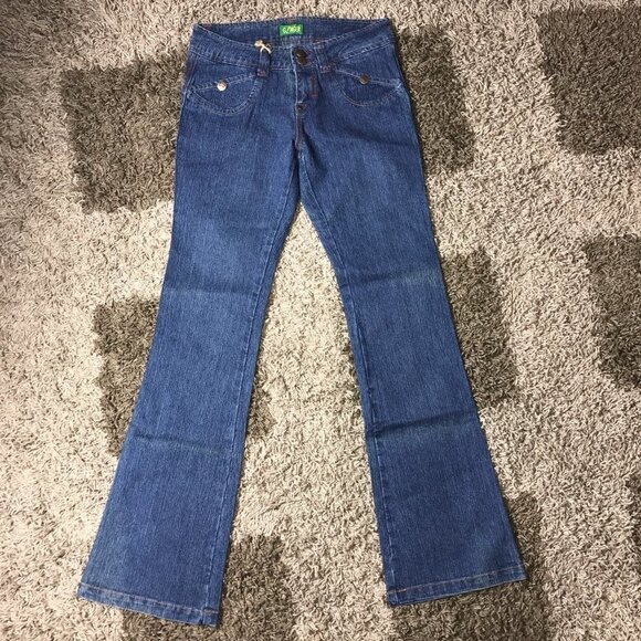 Y2K Size 7/8 Gnger Low Rise Flare Jeans. Runs Small. New With Tags - Picture 2 of 4